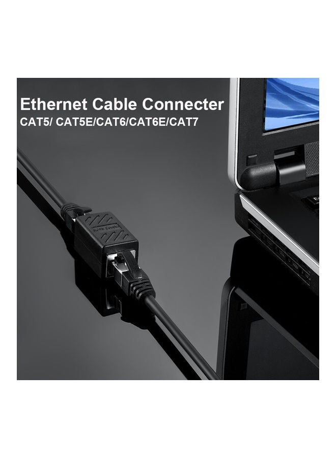 Ethernet Network Double Head Straight LAN Cable Connector Black - Image 4