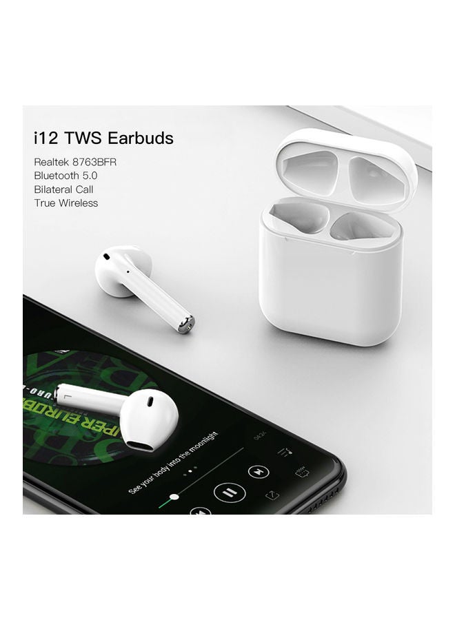 Bluetooth 5.0 Wireless Smart Touch Control Earbuds White  - Image 1