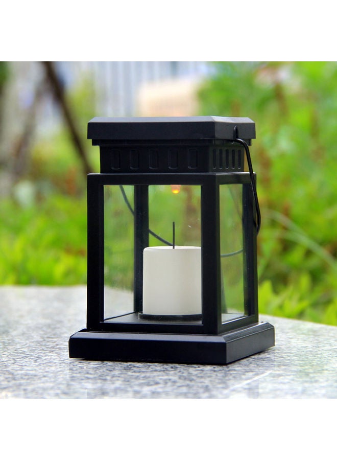 LED Solar Flameless Candle Lantern with Hanging Clip Black/White 13 x 13 x 13cm