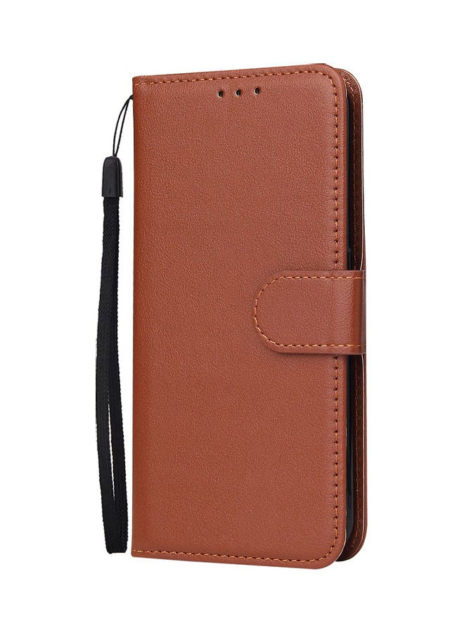 Protective Case Cover for Samsung Galaxy A01 Wallet Design Brown  - Image 2