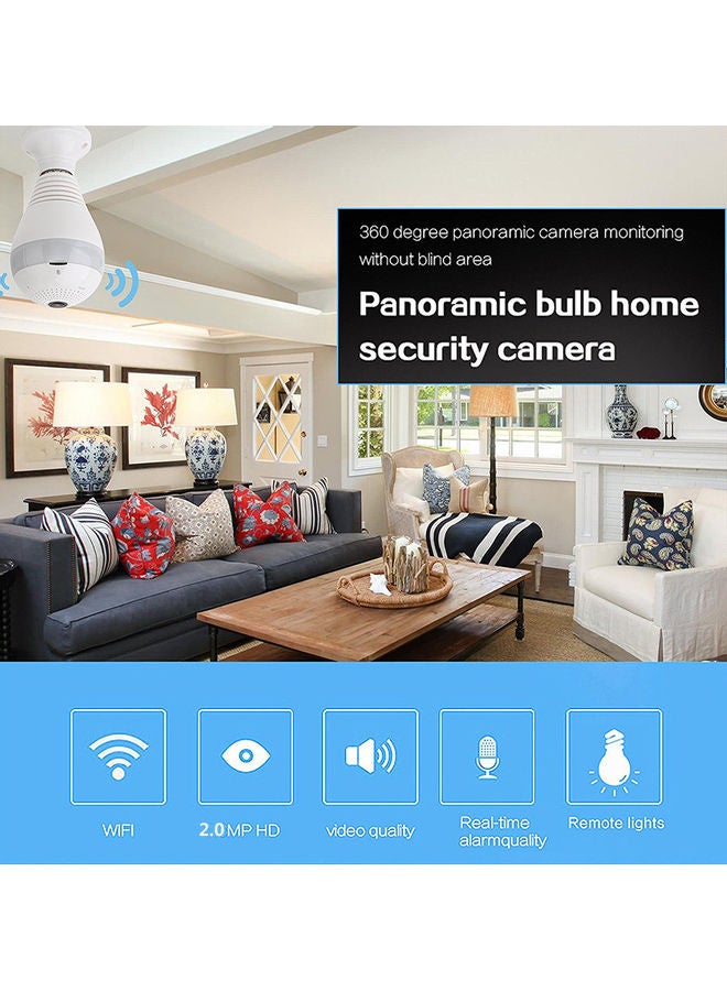 كاميرا IP بتصميم لمبة بدقة 1080P مزودة بخاصية الواي فاي أبيض - Image 3