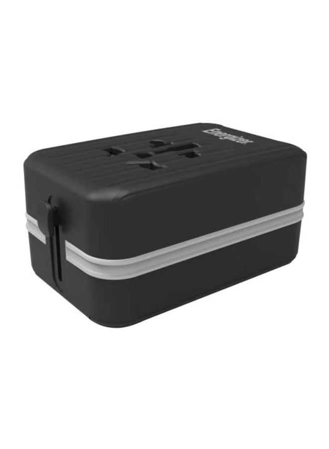 Energizer - Ultimate Travel Pack For Android, Bluetooth Earphones, Car Charger, Multiple Pin Adjustable Universal Charging Adapter- EU-AU-UK-US, 10000 mAh Fast Charging Power Bank, 2 in 1 Type - C and Micro-USB Cable with Travel Kit Pouch 25cm Multicolour - Image 1
