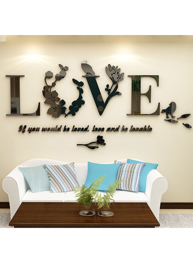 ملصق جداري فني لغرفة الزواج بتصميم كلمة "Love" أسود 28 x 28 x 28سم