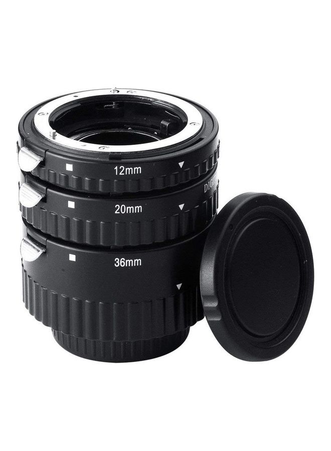 Auto Focus Macro Extension Tube Set for Nikon Camera Black - Image 1