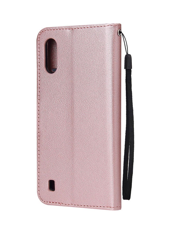 Protective Case Cover for Samsung Galaxy A01 Wallet Design Rose gold  - Image 3