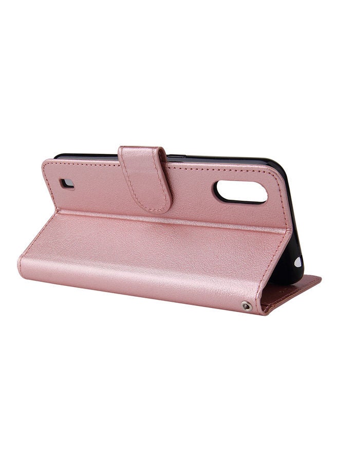 Protective Case Cover for Samsung Galaxy A01 Wallet Design Rose gold  - Image 5