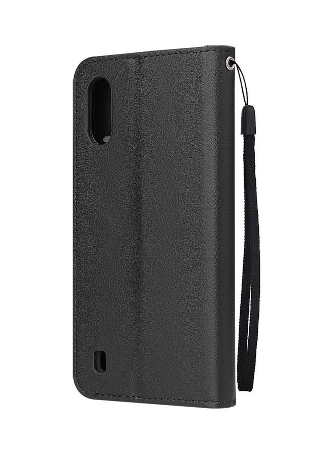 Protective Case Cover for Samsung Galaxy A01 Wallet Design Black  - Image 3