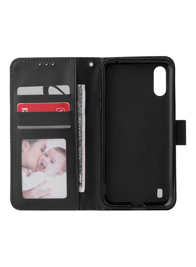 Protective Case Cover for Samsung Galaxy A01 Wallet Design Black  - Image 4