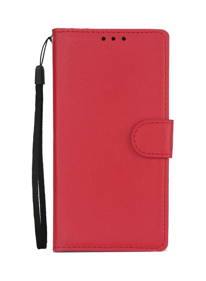 Leather Protective Case with 3 Card Position for Samsung J6 Plus Red - Image 1