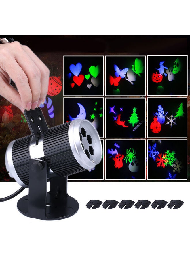 Creative LED Projection Stage Light with 6 Film Cards Black 20 x 20 x 20cm - Image 2