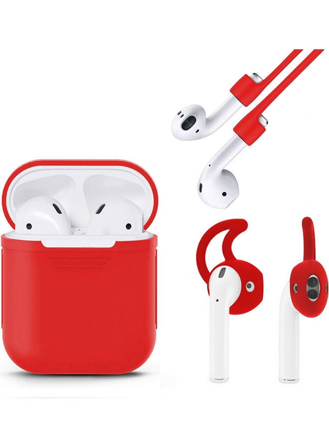 Silicone Cover Case for Apple AirPods Red 
