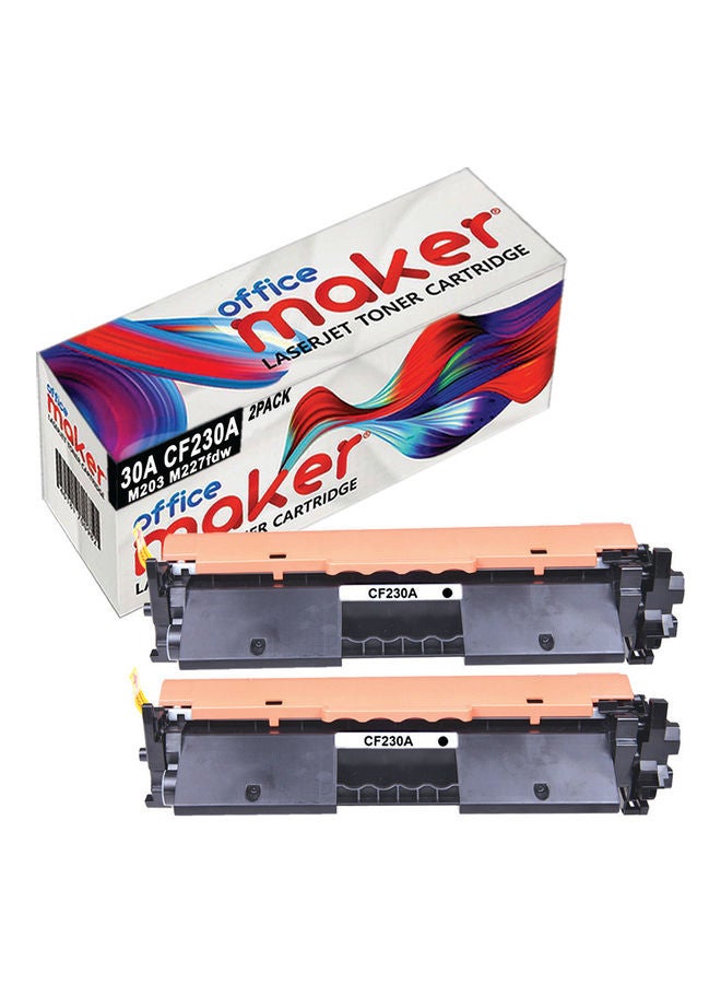 Office Maker - 2-Pack 30A CF230A Laserjet Toner Cartridge for HP Printer Black - Image 1