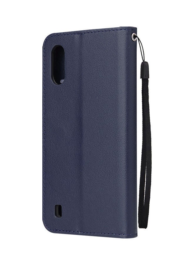 Protective Case Cover for Samsung Galaxy A01 Wallet Design Blue  - Image 3