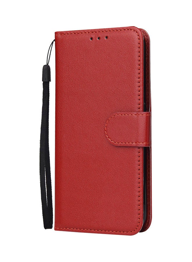 Protective Case Cover for Samsung Galaxy A01 Wallet Design Red  - Image 2