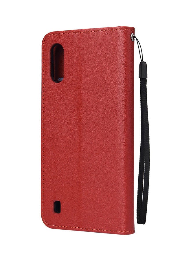 Protective Case Cover for Samsung Galaxy A01 Wallet Design Red  - Image 3
