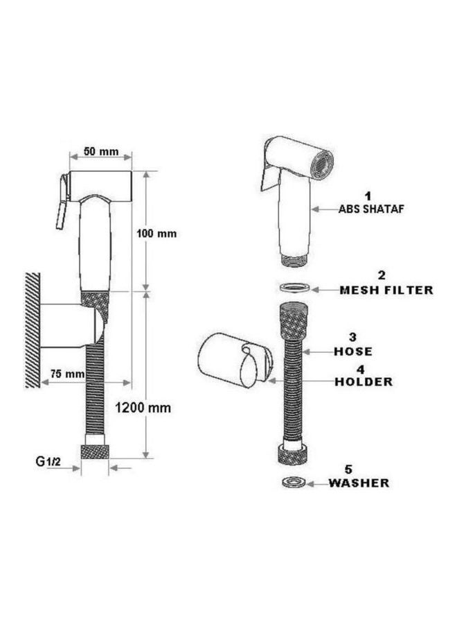 Kludi Rak - Toilet Spray Shattaf With Flexible Hose & Holder Black 10cm - Image 1