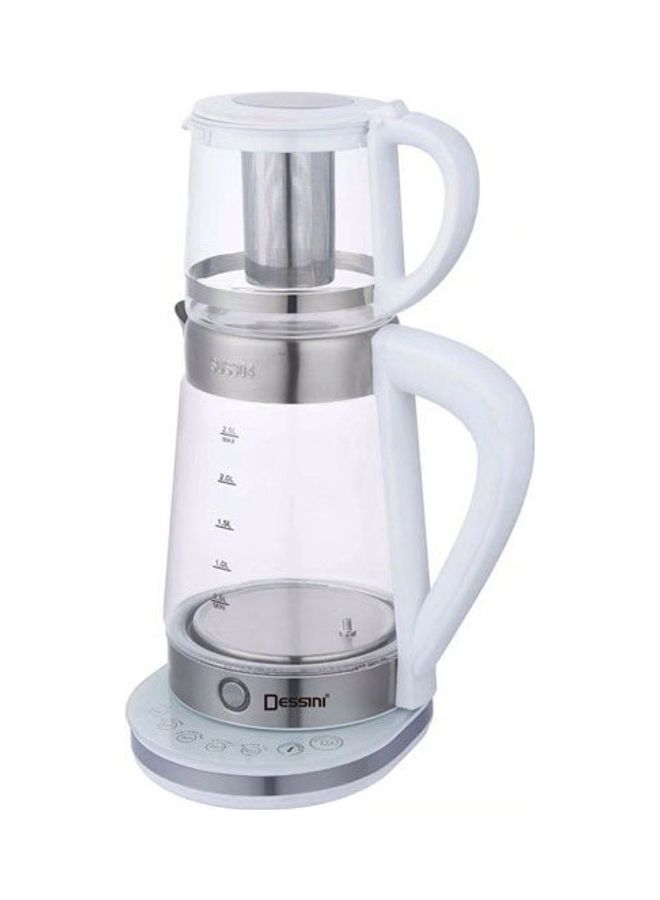 ديسيني غلاية كهربائية مع إناء لعمل الشاي KD-3003white أبيض