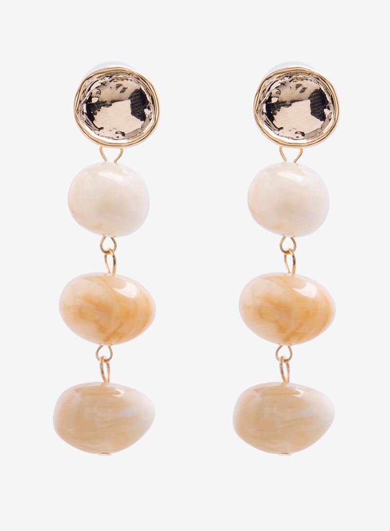R&B - Embellished Pushback Closure Detail Dangle Earrings - Image 1