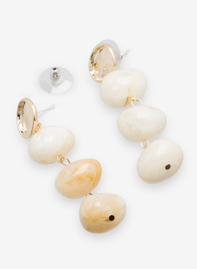 R&B - Embellished Pushback Closure Detail Dangle Earrings - Image 1