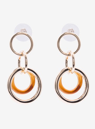 Embellished Pushback Closure Detail Dangle Earrings