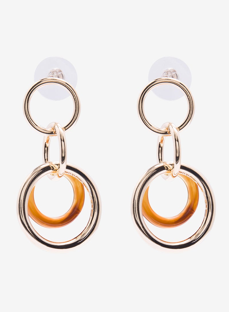 R&B Embellished Pushback Closure Detail Dangle Earrings  - Image 1