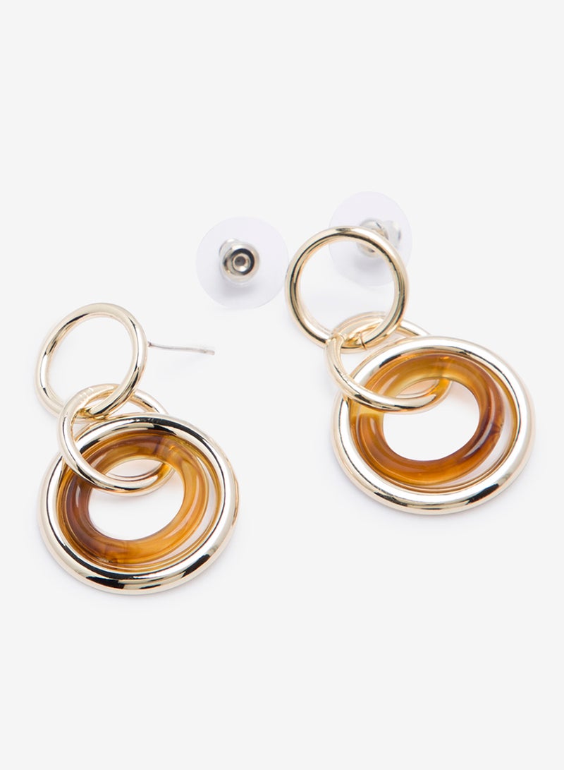 R&B Embellished Pushback Closure Detail Dangle Earrings  - Image 2