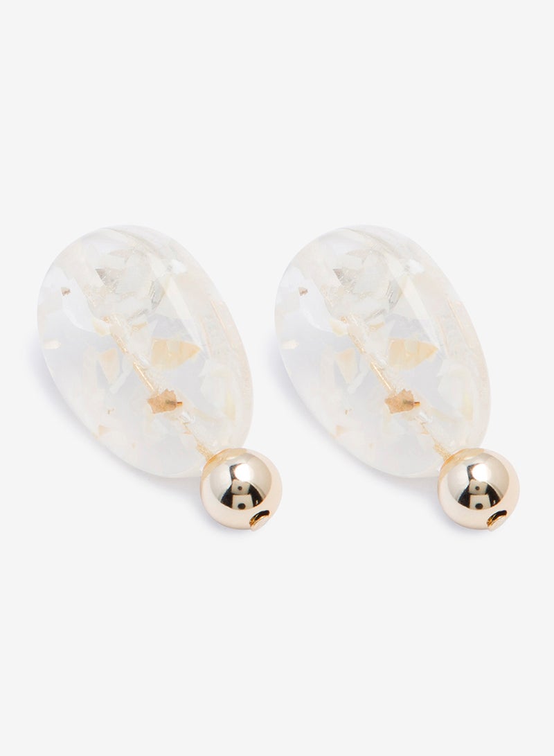 R&B Embellished Pushback Closure Detail Dangle Earrings  - Image 3