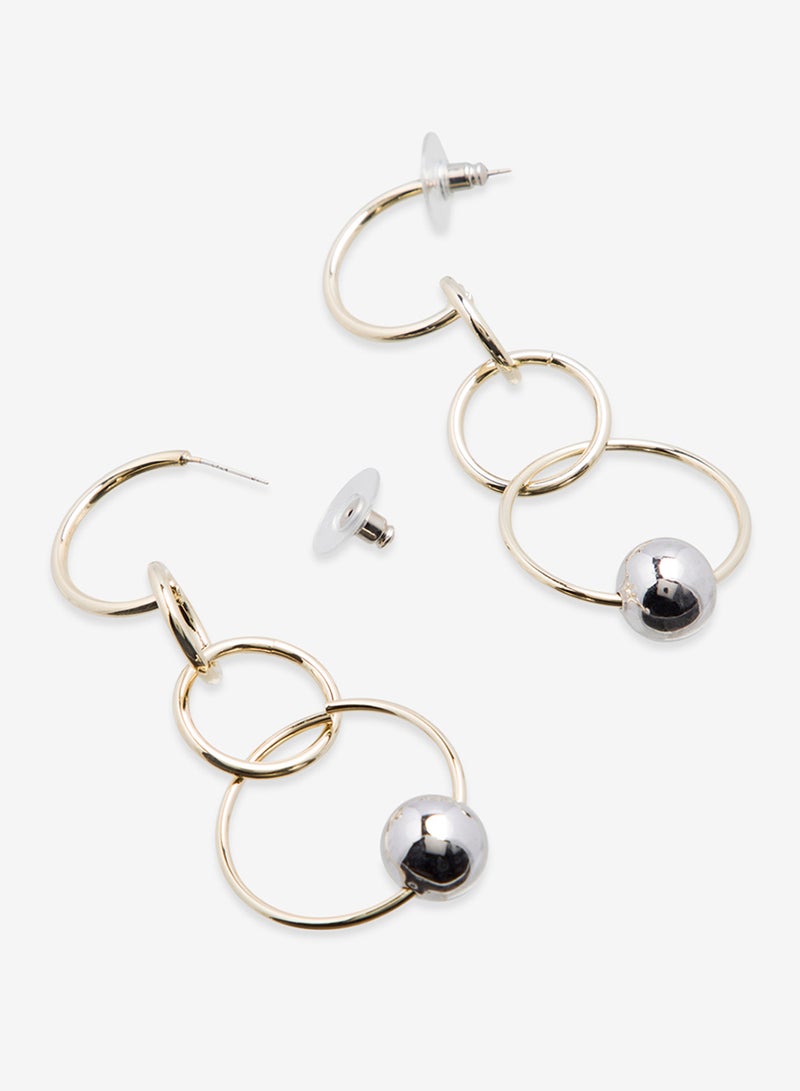 R&B Embellished Pushback Closure Detail Dangle Earrings  - Image 2