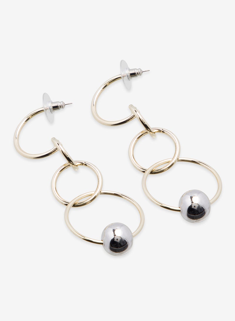 R&B Embellished Pushback Closure Detail Dangle Earrings  - Image 3