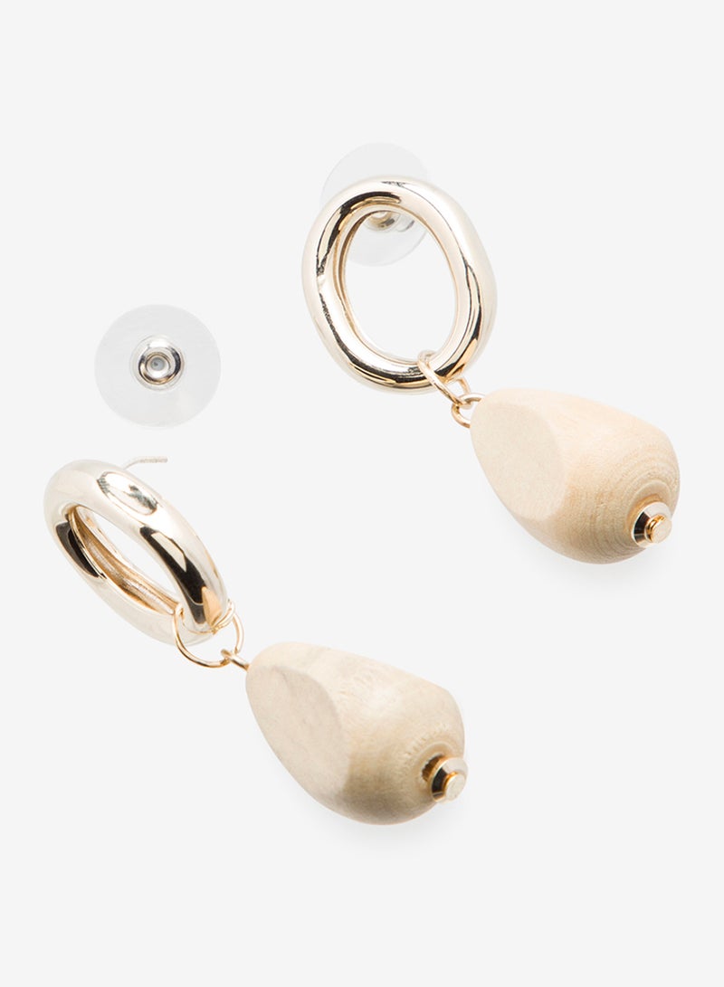 R&B - Embellished Pushback Closure Detail Dangle Earrings - Image 1