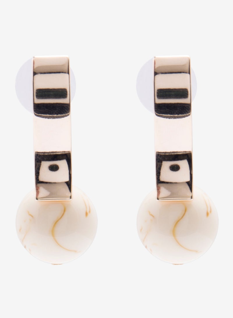 R&B - Embellished Pushback Closure Detail Dangle Earrings - Image 1