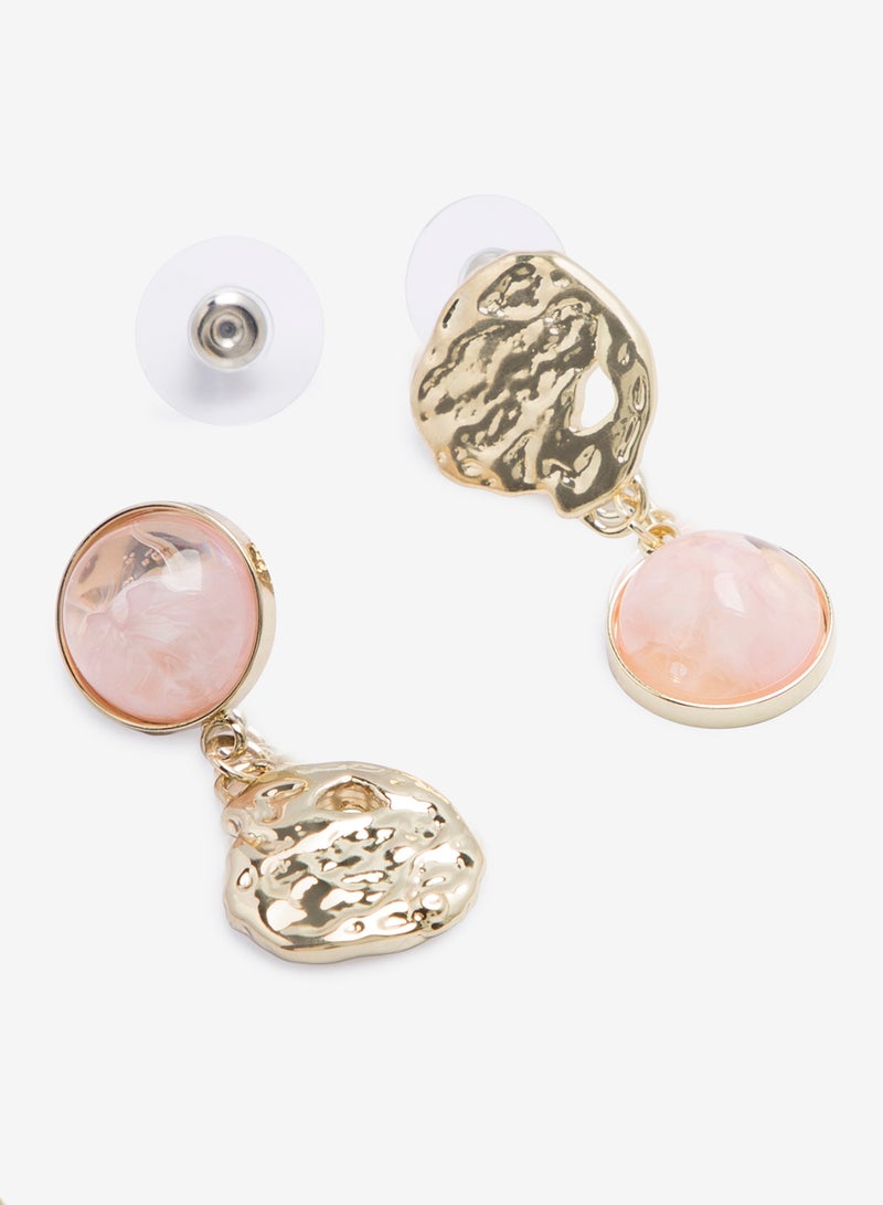 R&B Embellished Pushback Closure Detail Dangle Earrings - Image 2