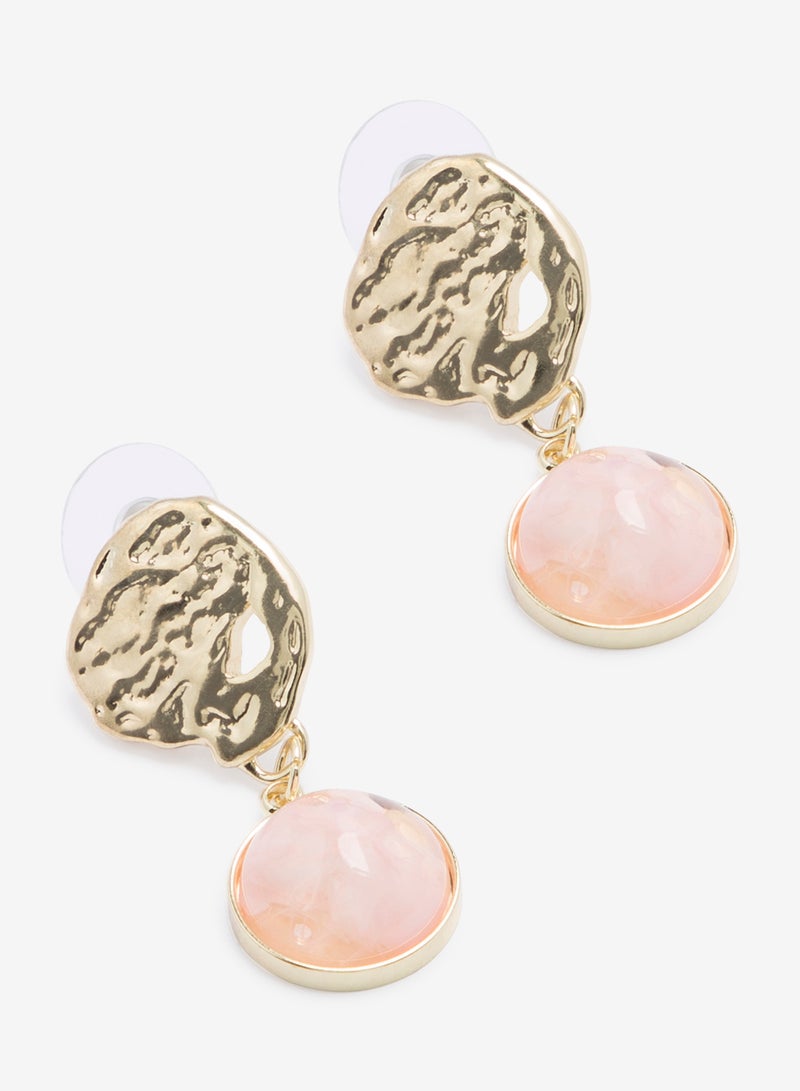 R&B Embellished Pushback Closure Detail Dangle Earrings - Image 3
