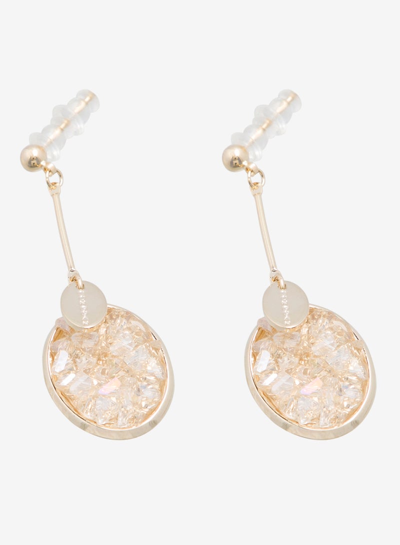 R&B Embellished Pushback Closure Detail Dangle Earrings  - Image 3