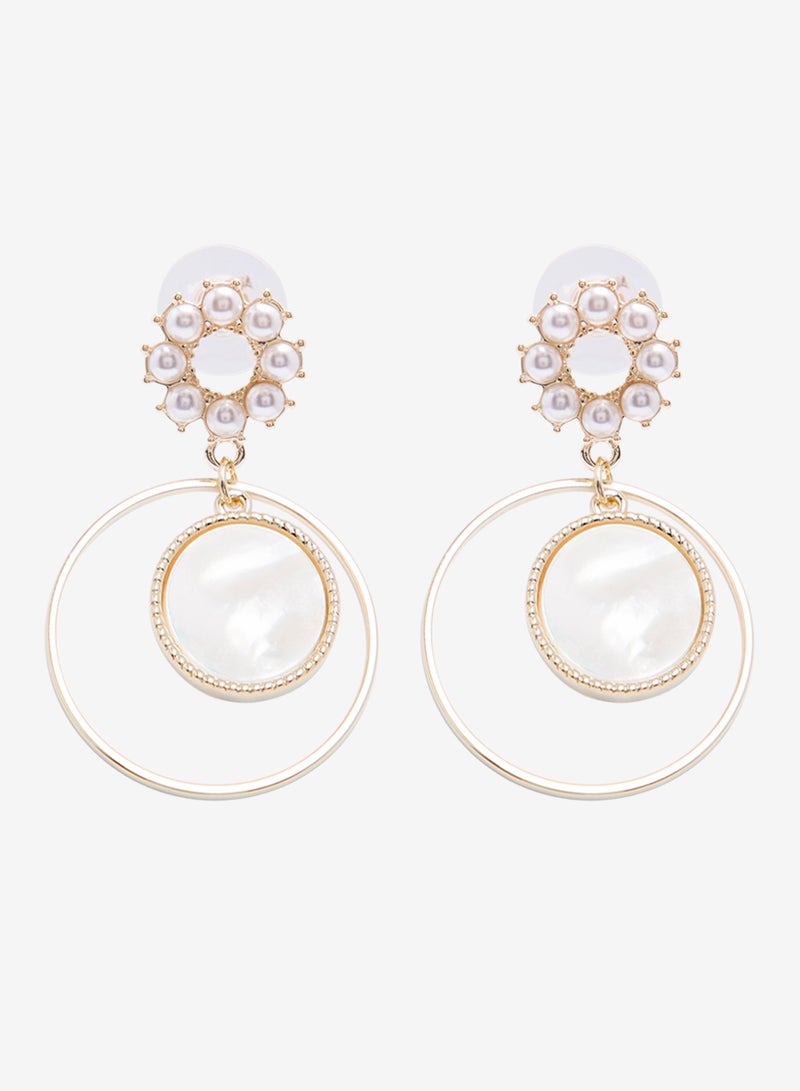 R&B - Embellished Pushback Closure Detail Dangle Earrings - Image 1