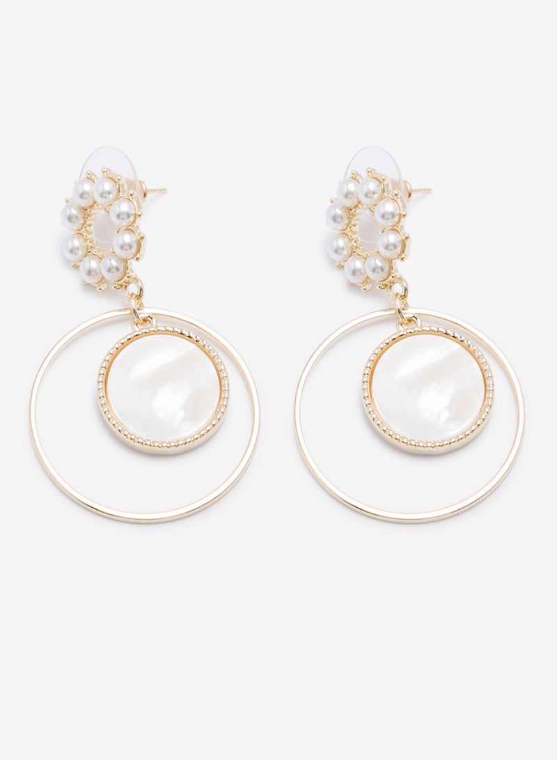 R&B - Embellished Pushback Closure Detail Dangle Earrings - Image 1