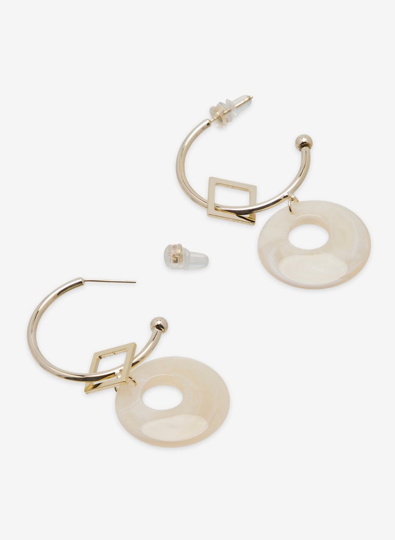 R&B Embellished Pushback Closure Detail Dangle Earrings - Image 2