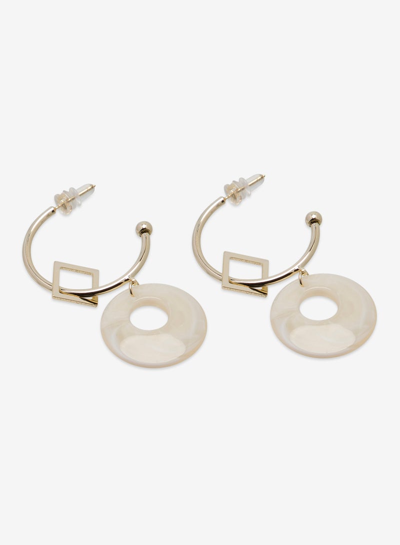 R&B Embellished Pushback Closure Detail Dangle Earrings - Image 3