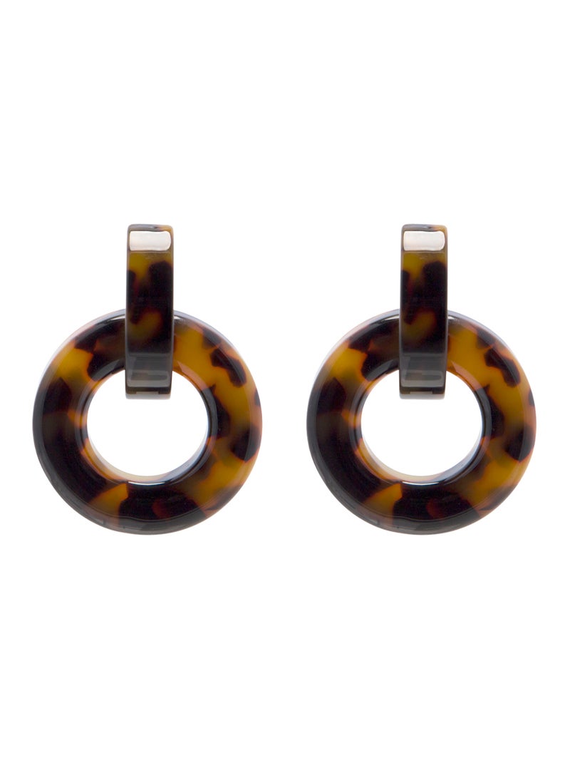 R&B Embellished Pushback Closure Detail Dangle Earrings  - Image 1