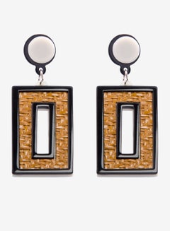 R&B Embellished Pushback Closure Detail Dangle Earrings  - Image 1