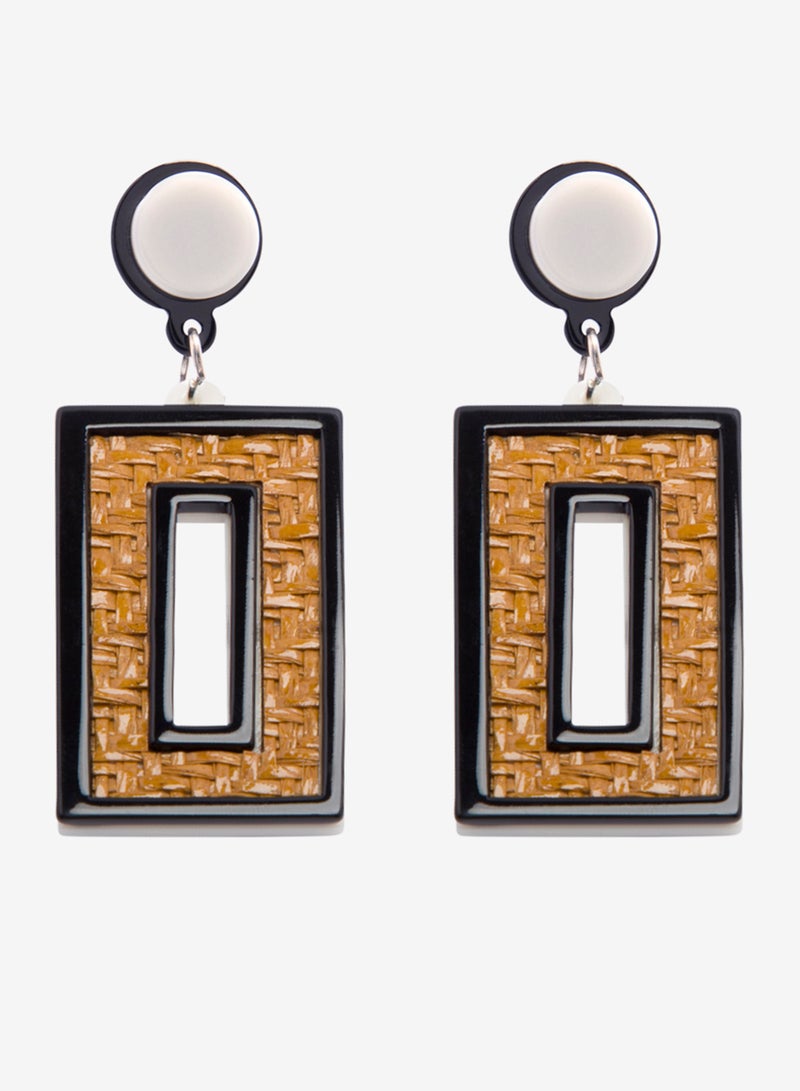 R&B - Embellished Pushback Closure Detail Dangle Earrings - Image 1