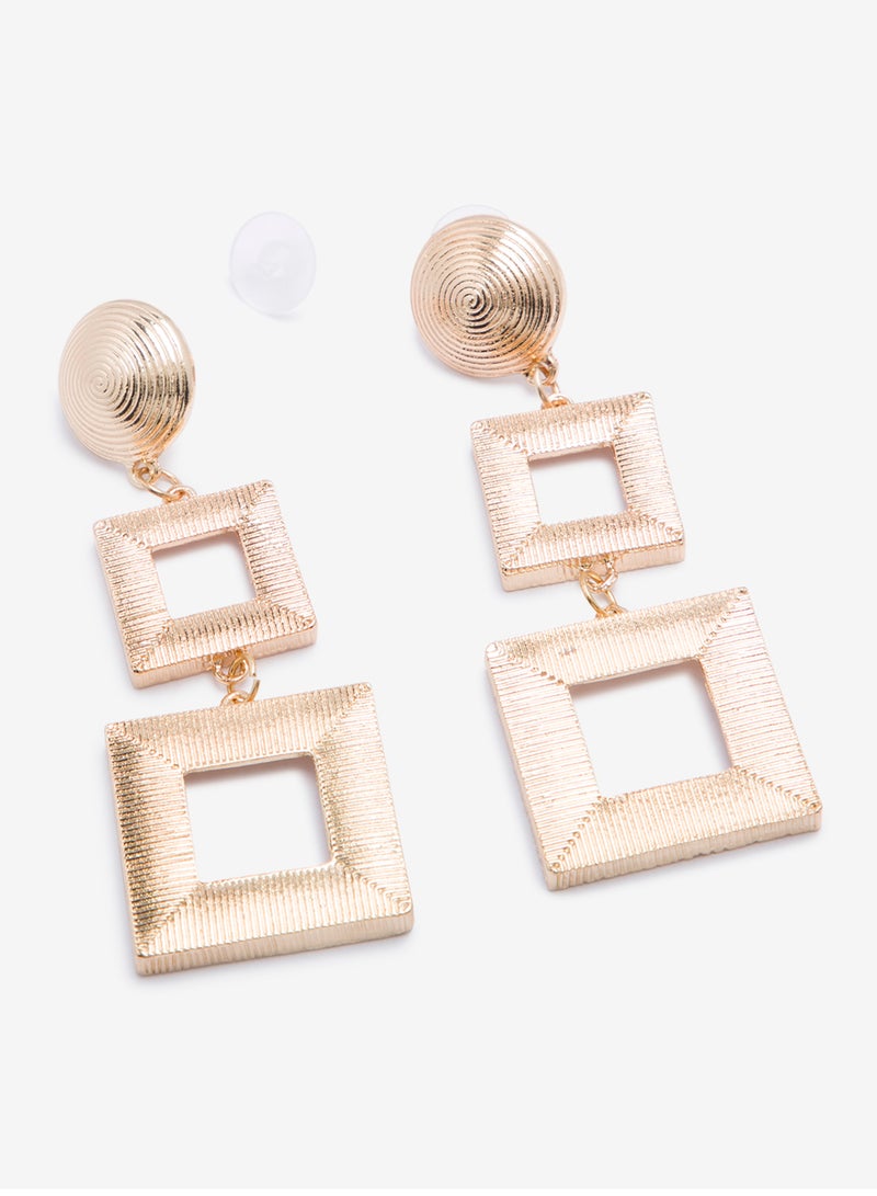 R&B - Embellished Pushback Closure Detail Dangle Earrings - Image 1