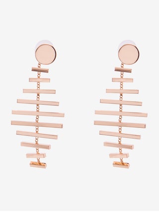 Embellished Pushback Closure Detail Dangle Earrings