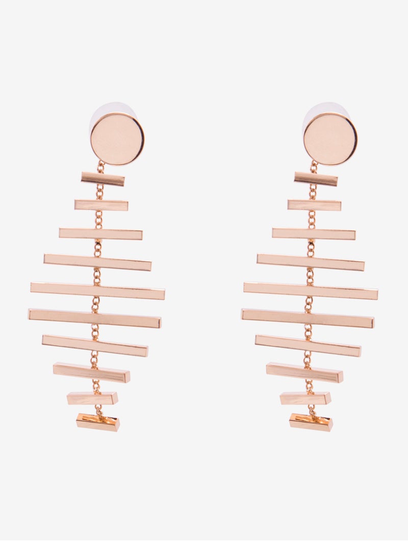 R&B Embellished Pushback Closure Detail Dangle Earrings  - Image 1