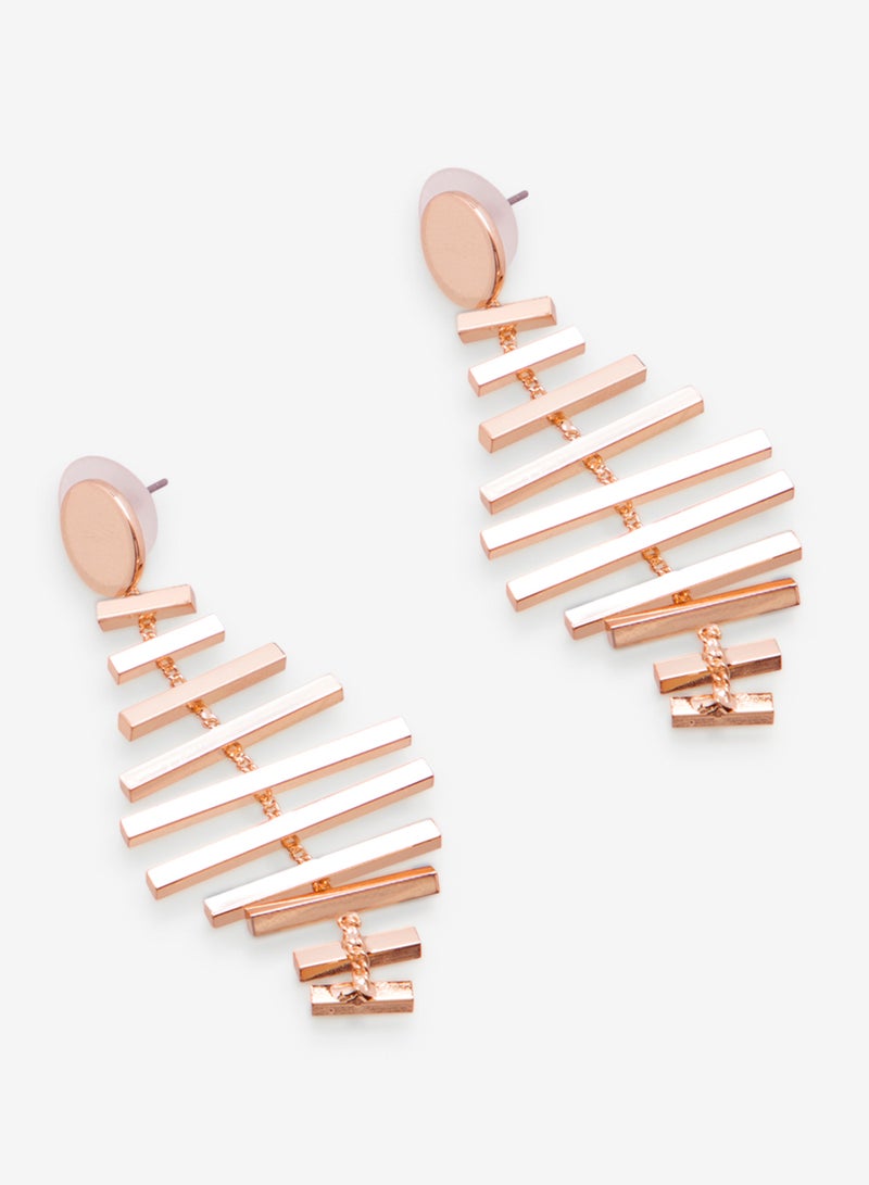 R&B Embellished Pushback Closure Detail Dangle Earrings  - Image 3