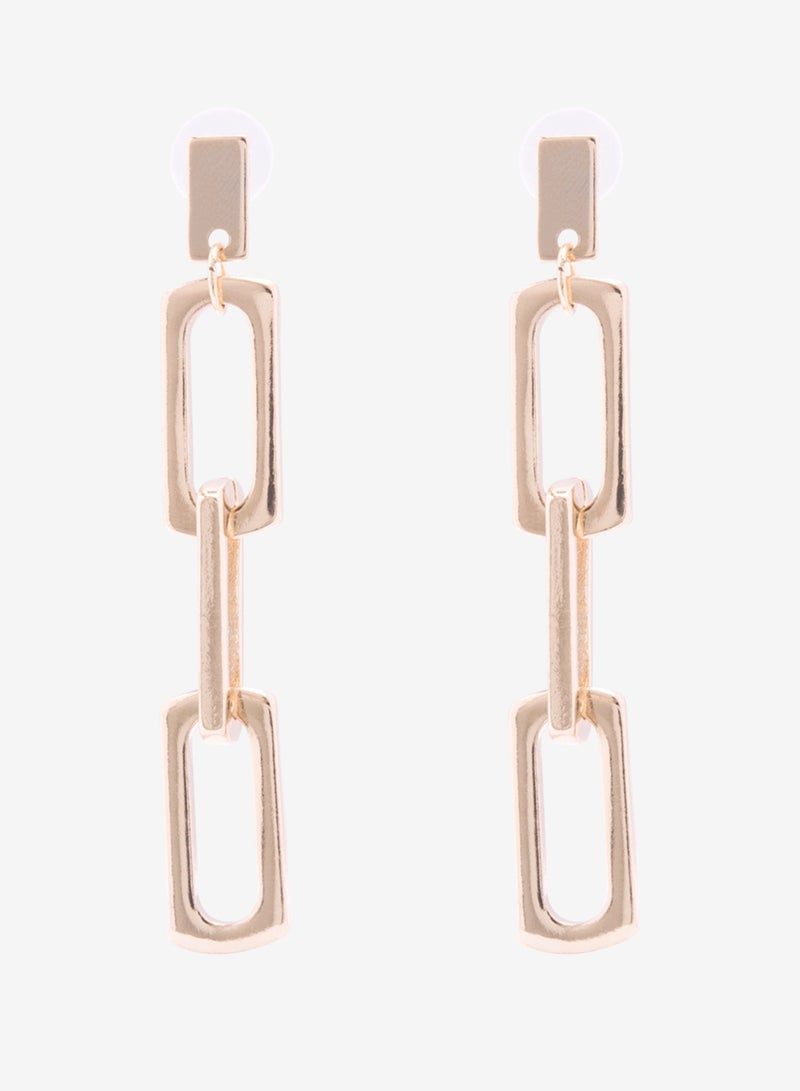 R&B Embellished Pushback Closure Detail Dangle Earrings  - Image 1