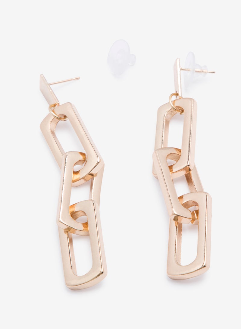 R&B Embellished Pushback Closure Detail Dangle Earrings  - Image 2