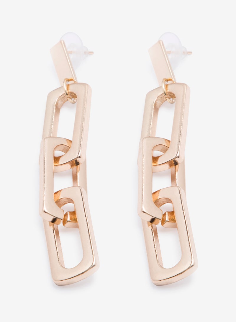 R&B Embellished Pushback Closure Detail Dangle Earrings  - Image 3