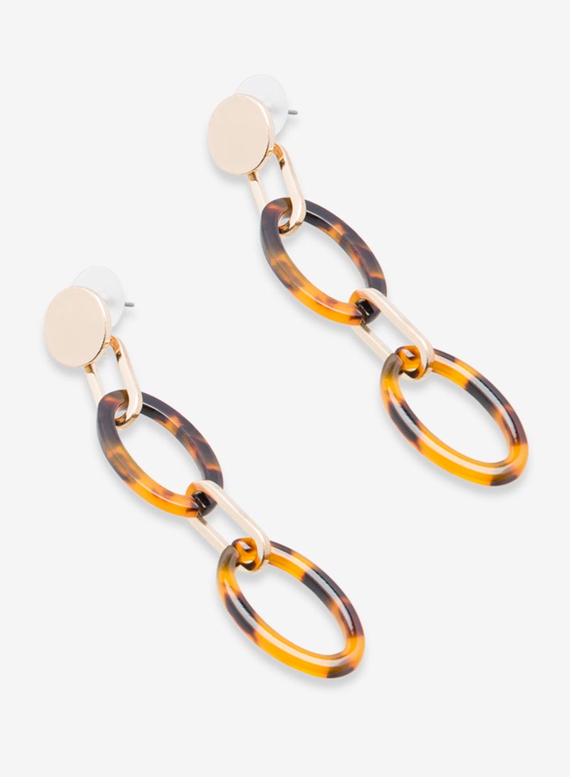 R&B Embellished Pushback Closure Detail Dangle Earrings  - Image 1