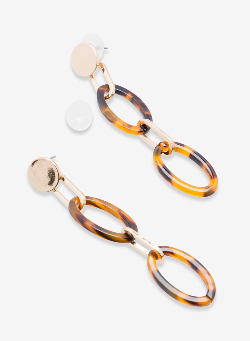R&B Embellished Pushback Closure Detail Dangle Earrings  - Image 2